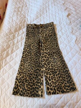 Crewcuts Leopard Print Wide-Leg Jeans - Tan and Black